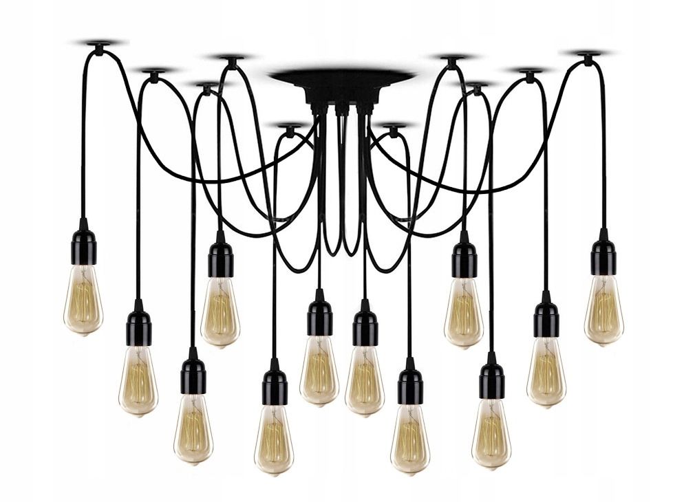 Lampa Sufitowa Wisząca Toolight Jdl-04 Spider 12 Czarny