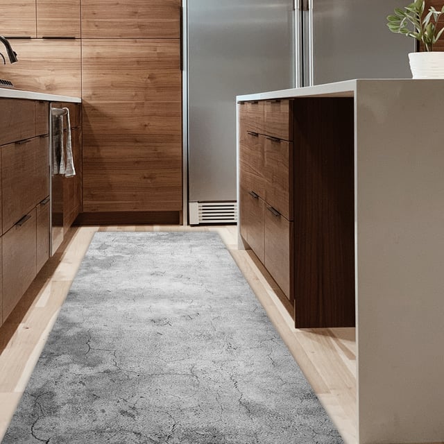 Tapis de Cuisine antidérapant en Vinyle Ciment 60x240 cm