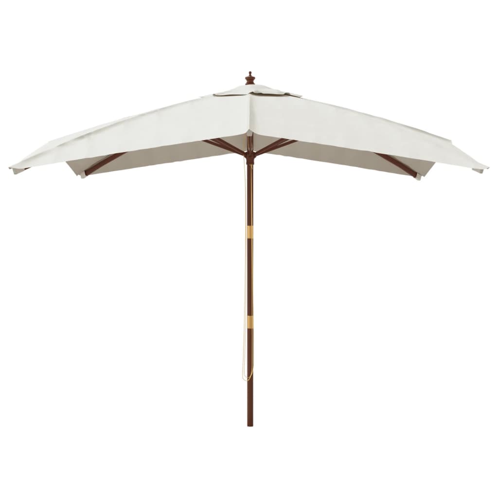 Parasol de jardin avec mât en bois 300 x 300 x 273 cm sable 02_0008355 ...