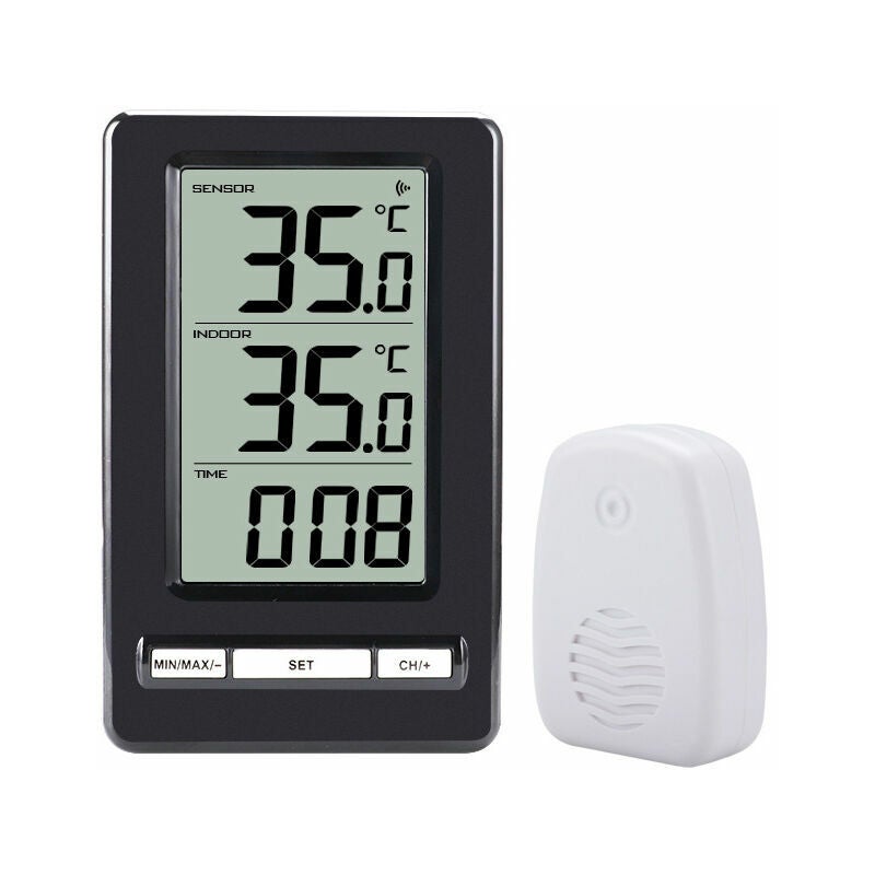 Termometr wewnętrzny i zewnętrzny, termometr bezprzewodowy cyfrowy z czujnikami sondy, ekran LCD HD, detektor temperatury, pamięć Min/Max