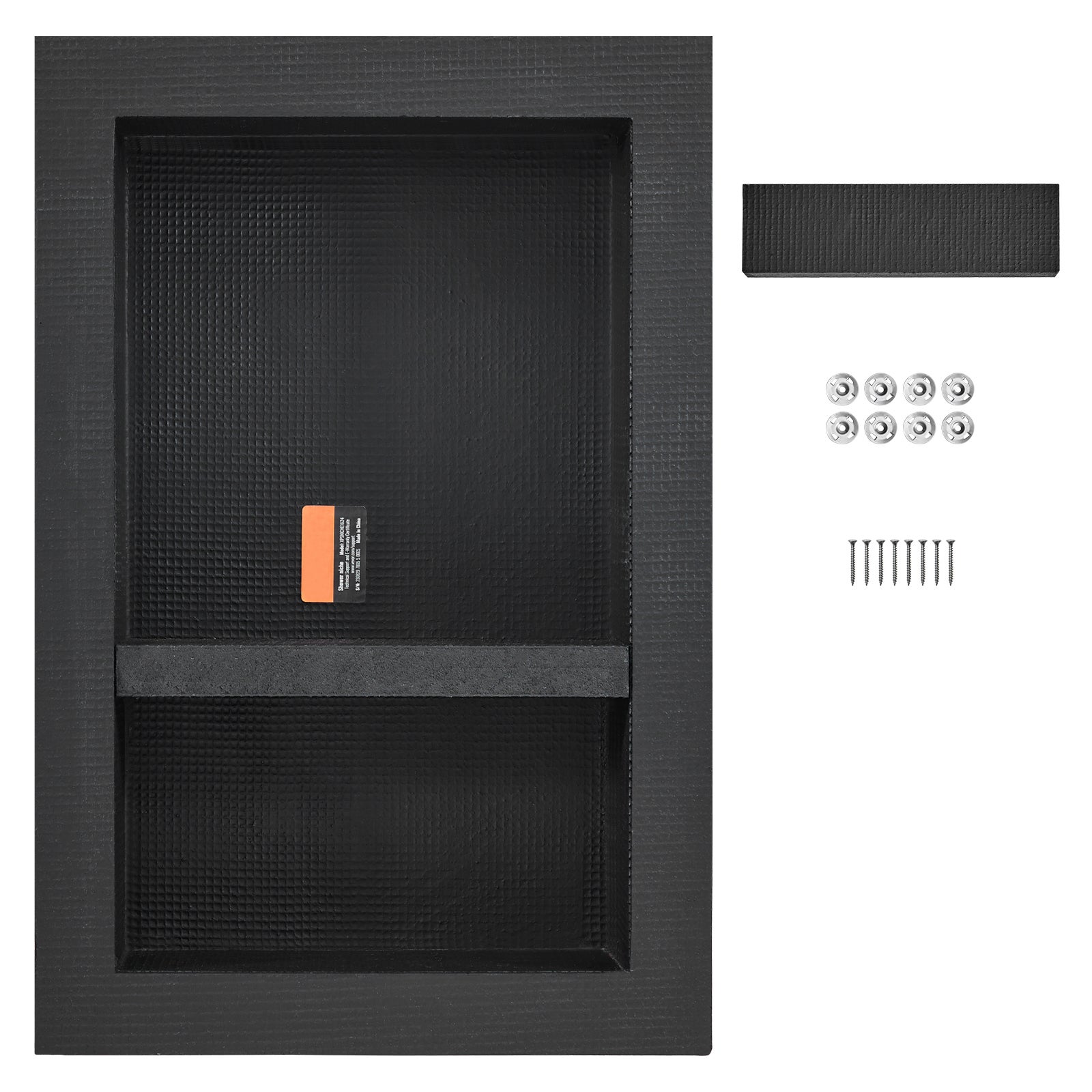 Niche De Douche Encastrée VEVOR 16x24 Pouces - Prête à Carreler - Noir - Imperméable
