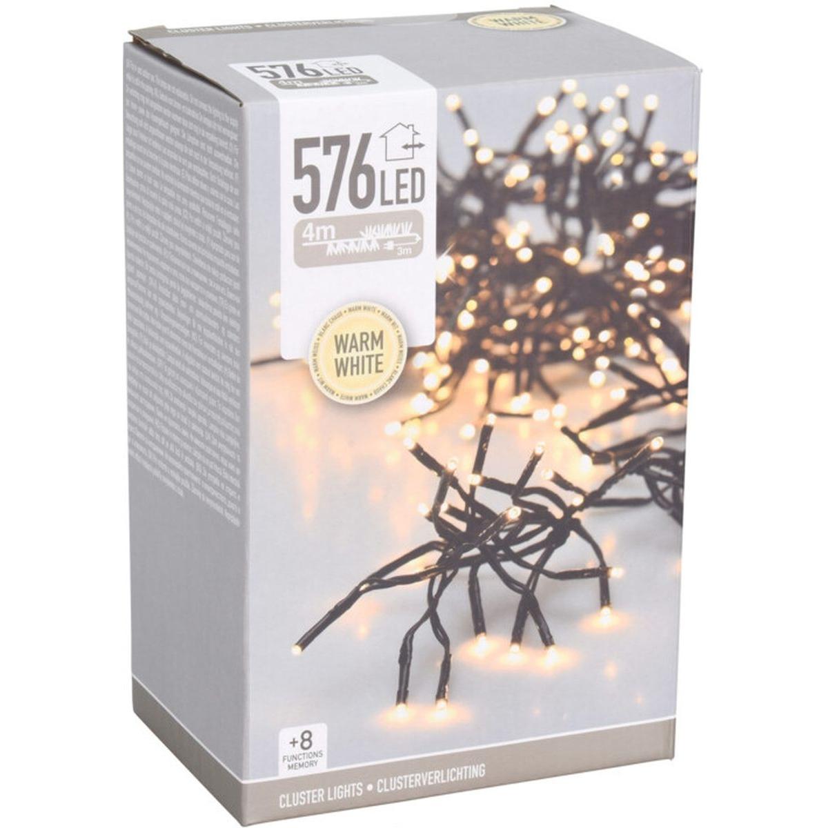 Lampki choinkowe Łańcuch Świetlny 576 Led Timer Ciepły Biały