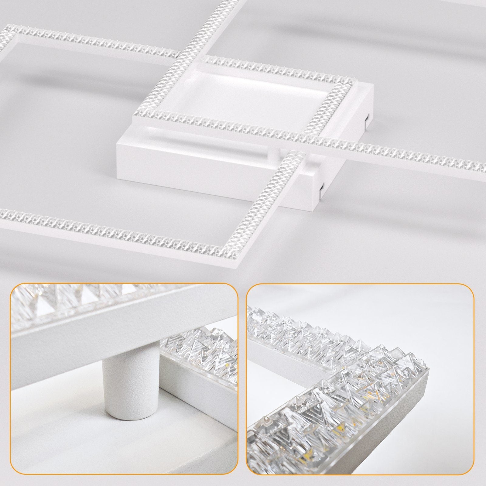 NETTLIFE Ściemnialna lampa sufitowa LED Nowoczesny design Salon z pilotem 52W Lampa kuchenna do sypialni i jadalni - 5