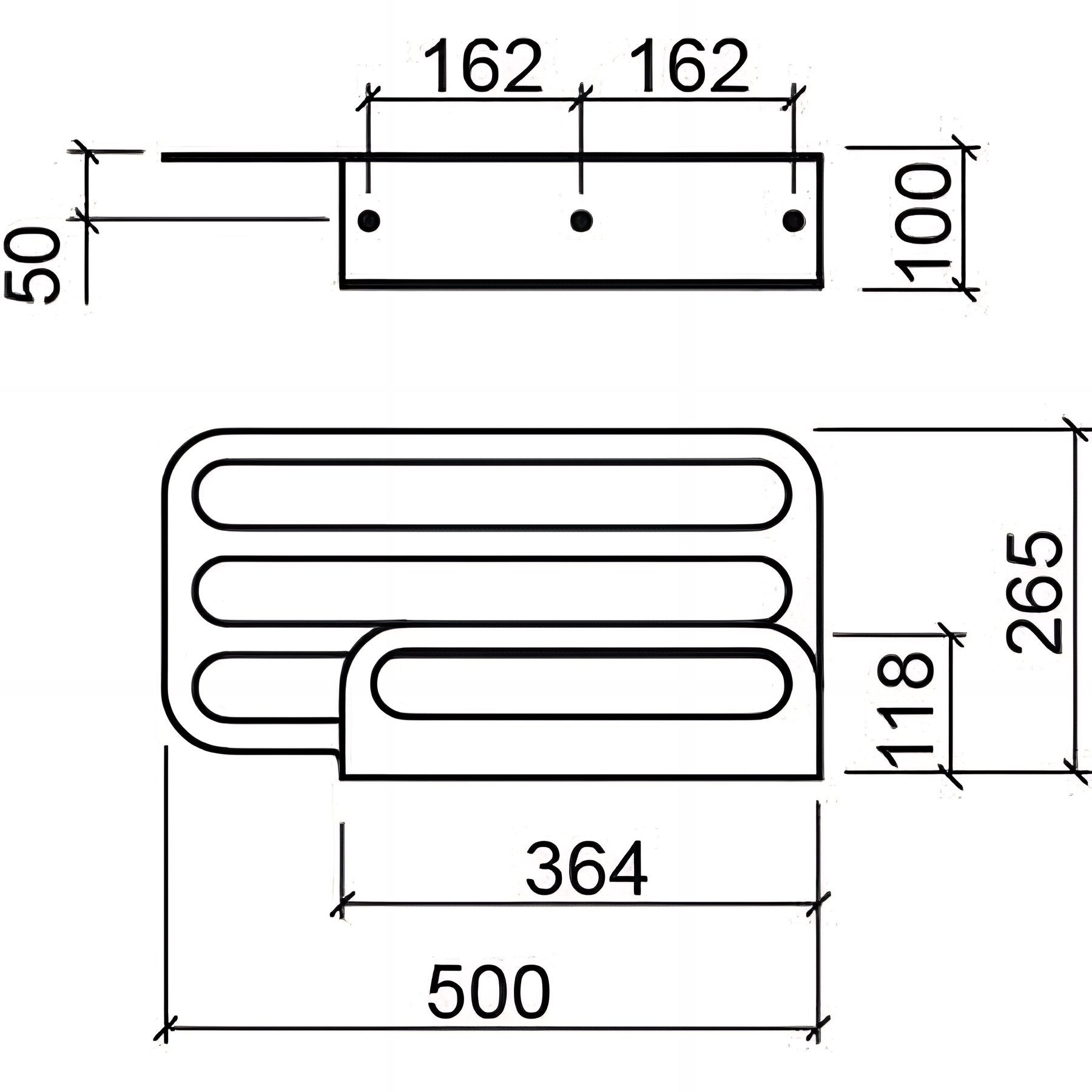 Porte serviettes multiple pour salle de bains ou cuisine SANINDUSA Arc tout inox - 2