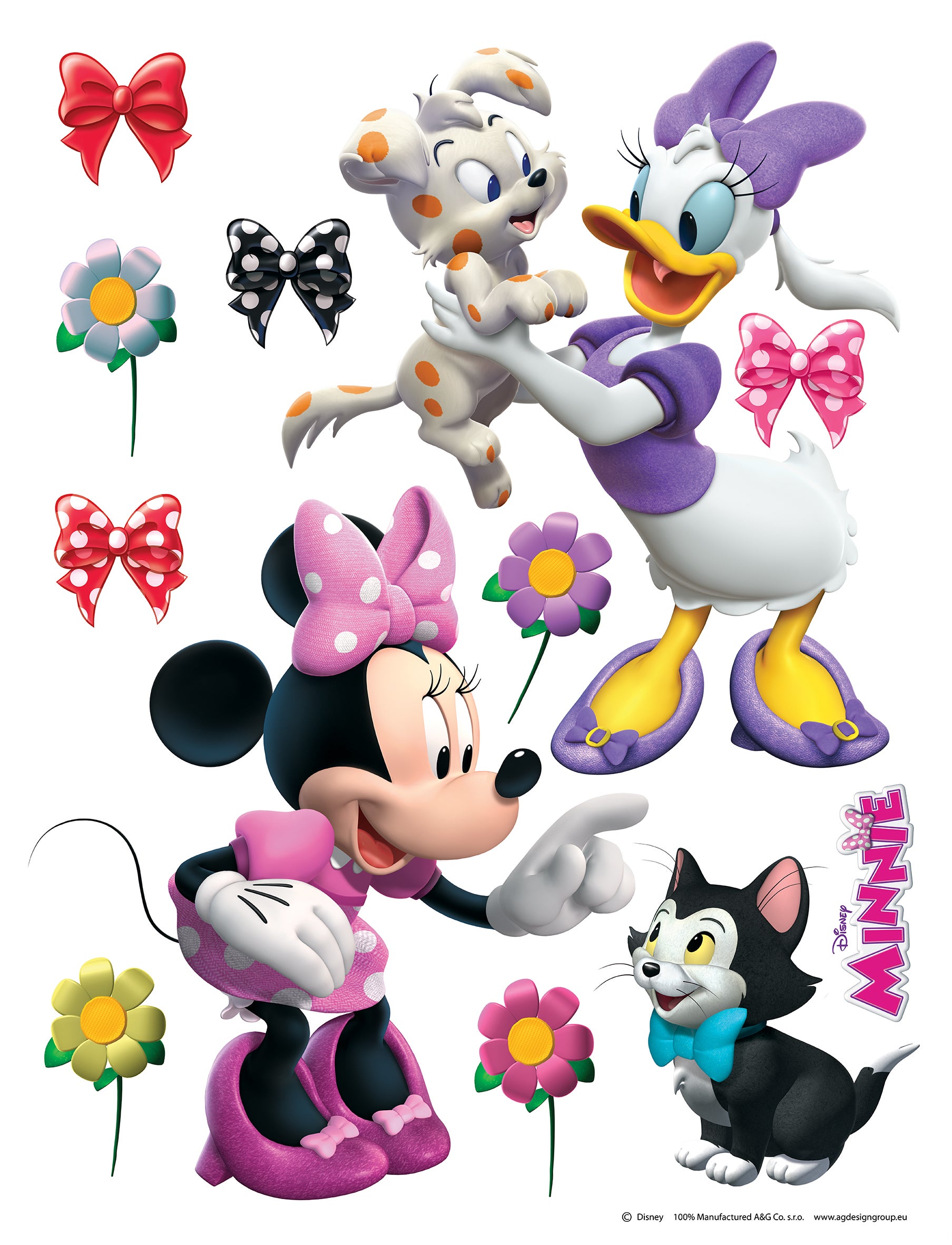 Sticker Décoratif Minnie Mouse & Daisy Duck rose, rouge et violet - 85 ...