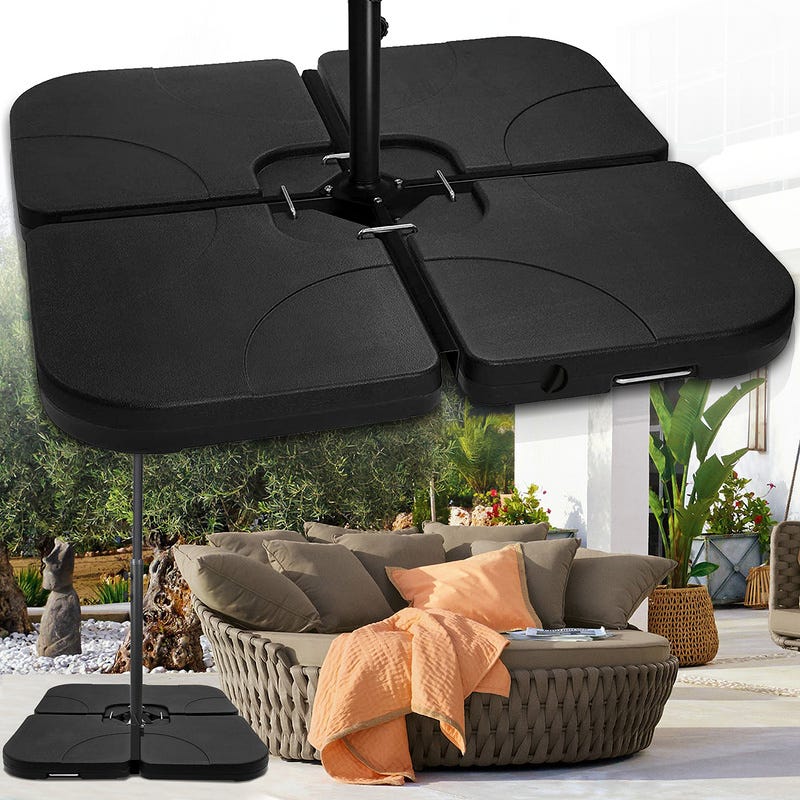 Base Per Ombrellone Riempibile Con Sabbia/Acqua 24L Nera Cod Mxl 47162