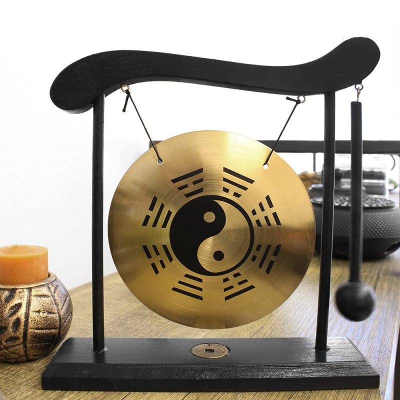 Mini Desktop Gong Table Wind Chime Percussion Instruments avec Mallet ...