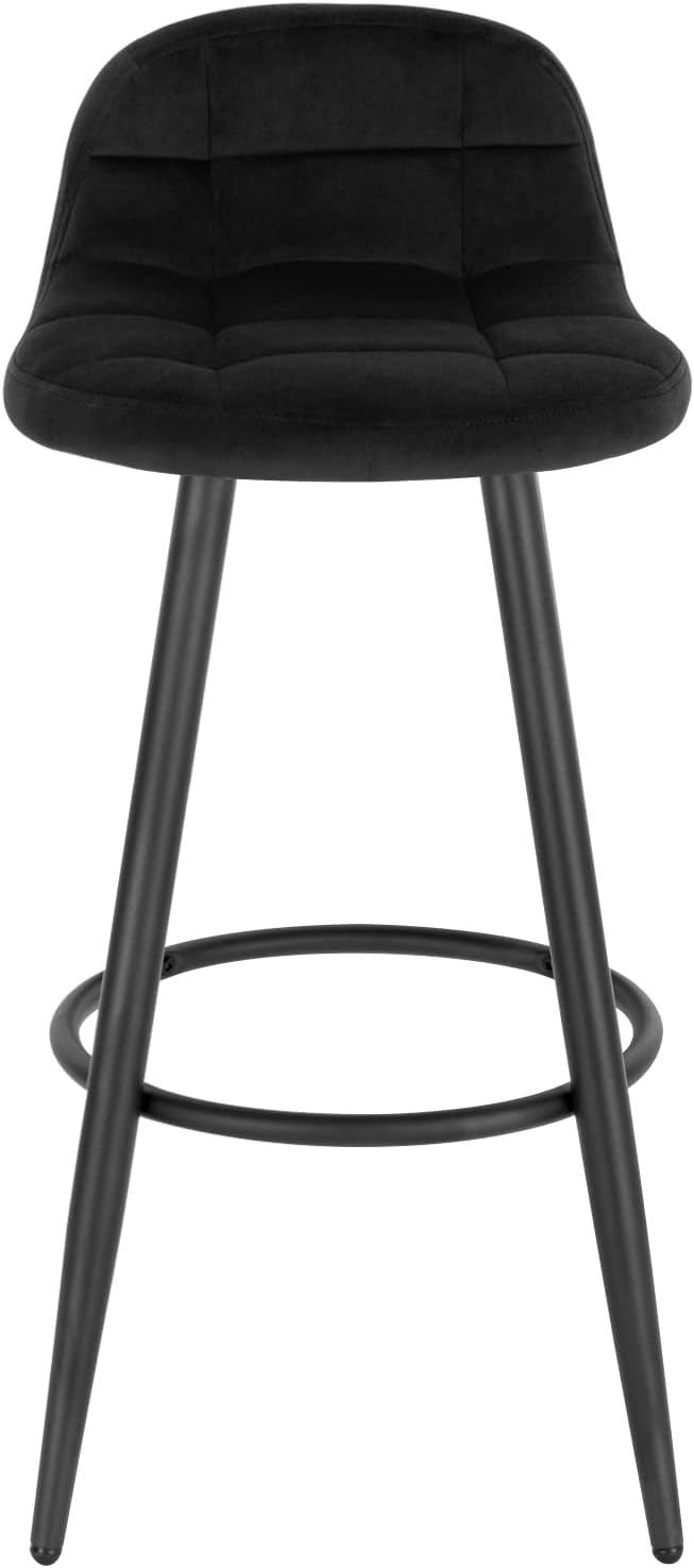 Lot de 2 Tabourets de Bar Modernes WOLTU, Chaise de Cuisine Haute en Velours et Métal, Hauteur d'Assise 70cm, Noir - 7