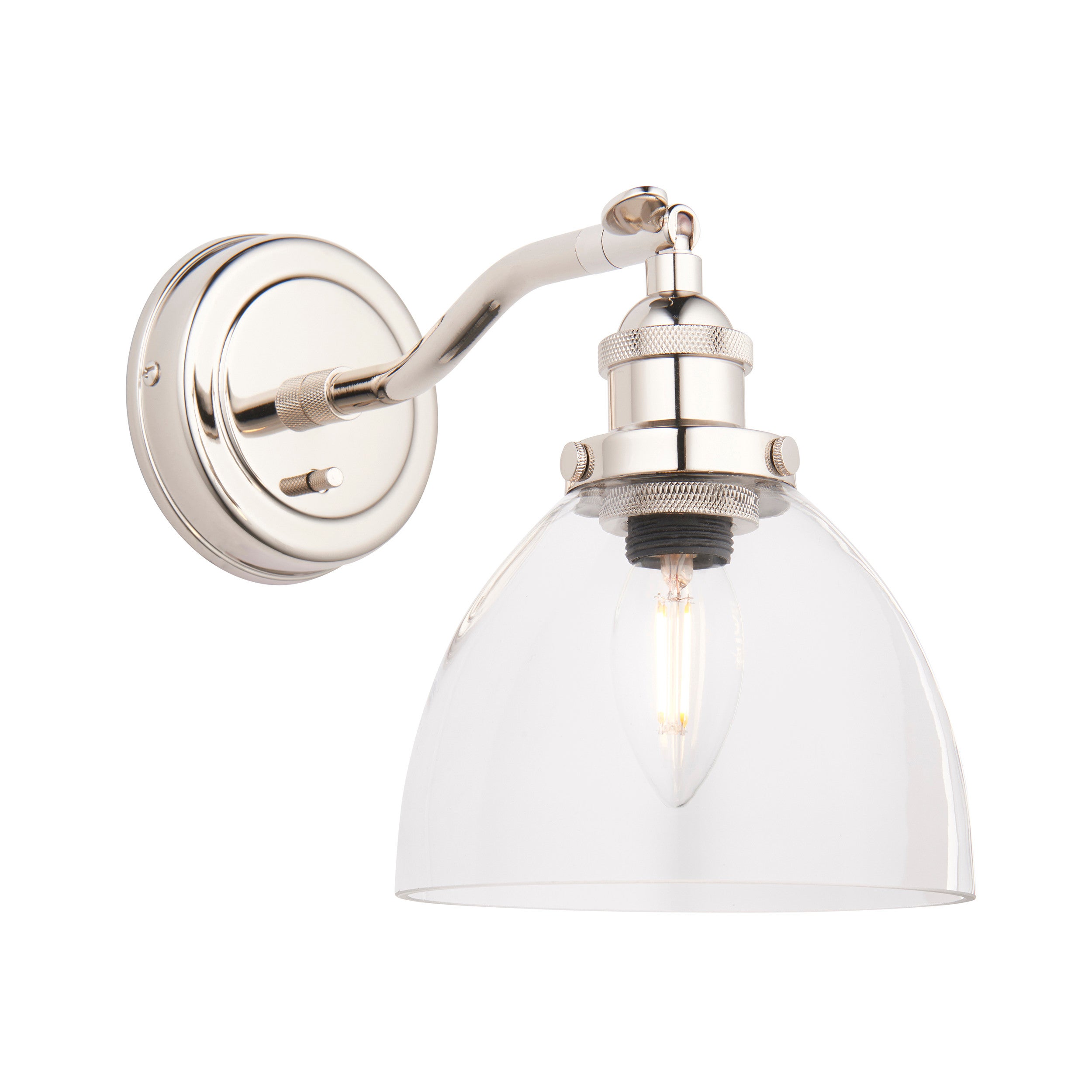Kinkiet z włącznikiem HANSEN niklowy 1xE14x15W metal wym:22x15x35cm IP20 Endon