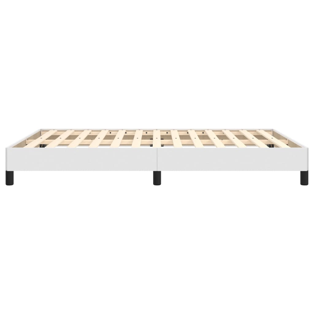 Cadre de lit sans matelas blanc 140 x 190 cm similicuir - 6