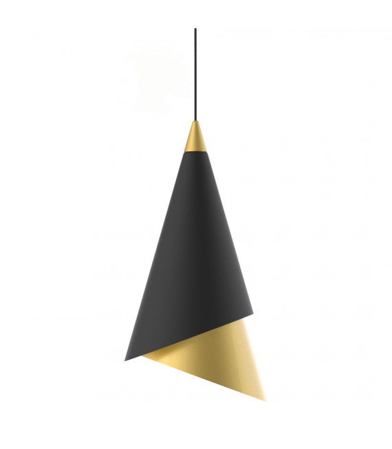 Italux Raalto - Lampada a sospensione moderna a LED nero, oro, bianco caldo 3000K 469lm