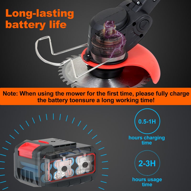 Débroussailleuse Tondeuse à gazon avec 2x 21V 1.5.0Ah & chargeur batterie 18krpm Avec chargeur - 3