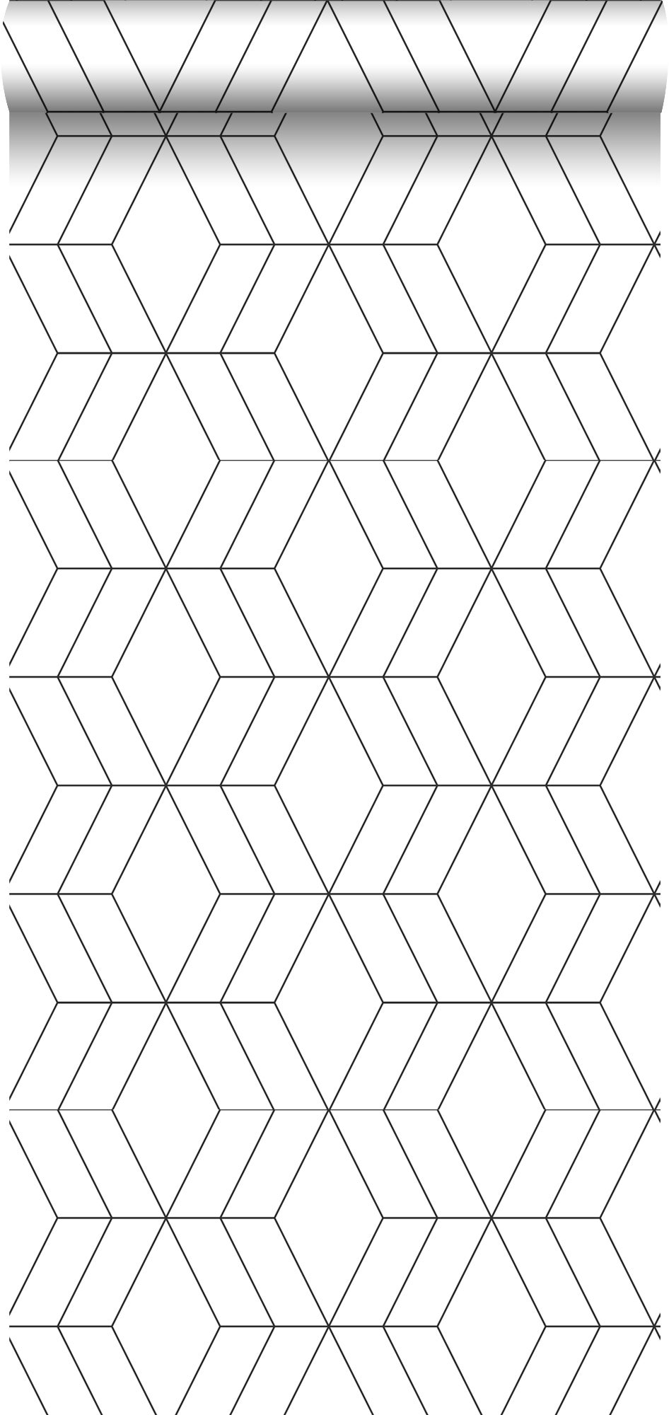Tapeta linie graficzne czarno-białym - 53 cm x 10.05 m - WALLS4YOU