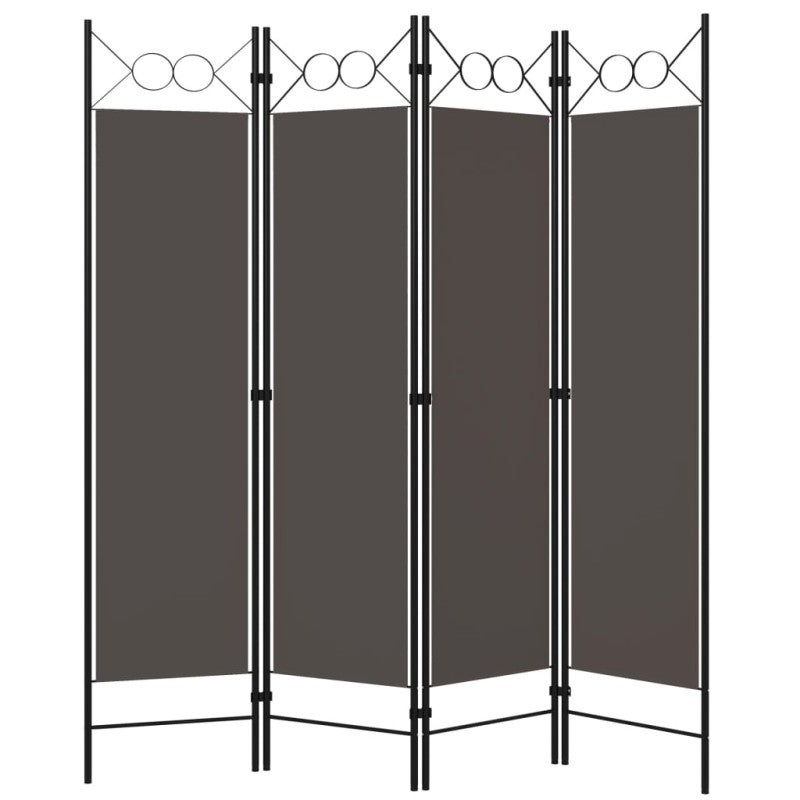 Cloison de séparation 4 panneaux Anthracite 160 x 180 cm - 2