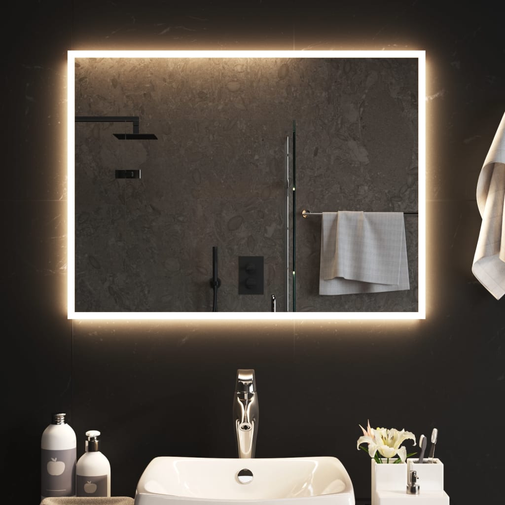 Miroir de salle de bain à LED 80x60 cm vidaXL | Leroy Merlin