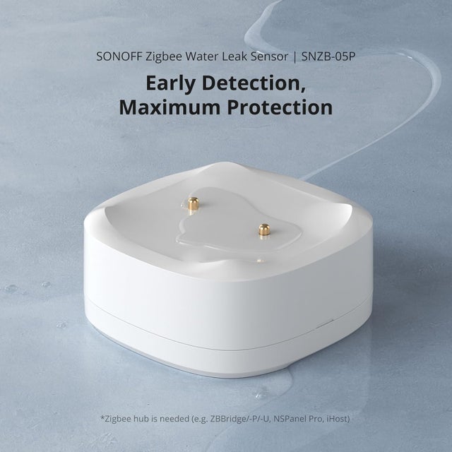 Detecteur de Fuite d'eau Intelligent ZigBee, Capteurs d'eau et Alarmes sans Fil pour Cuisine, Salle De Bain, sous-Sol, Étanchéité IP67