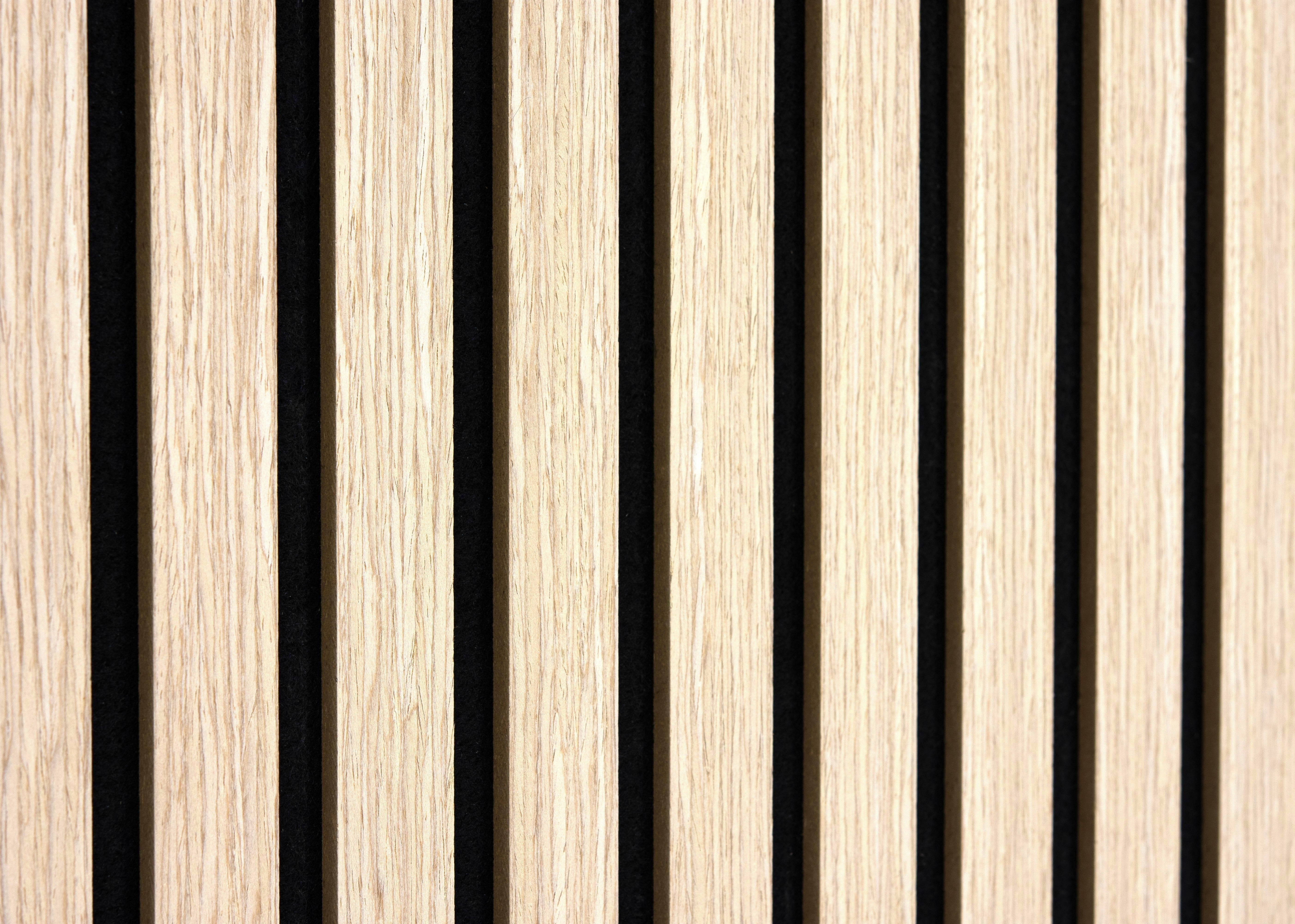 Lot 4 pièces - Panneau Acoustique - Chêne Clair - Feutrine Noir - 240x60x1.1cm - 3