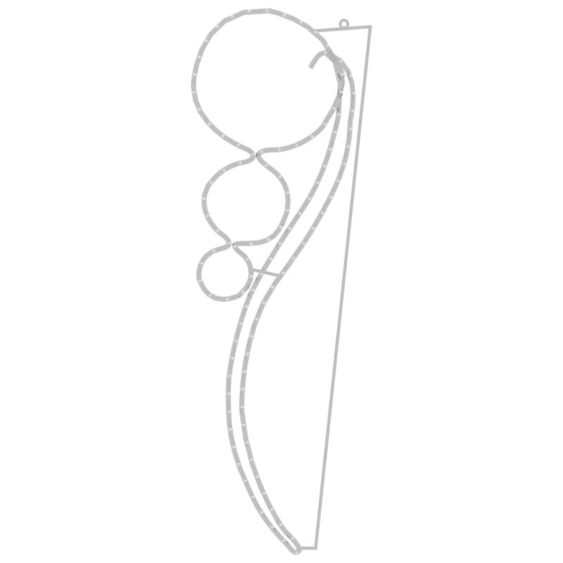 vidaXL Stringhe Luci a Forma di Palle 8pz Bianco Caldo 111,5x35x4,5cm - 3