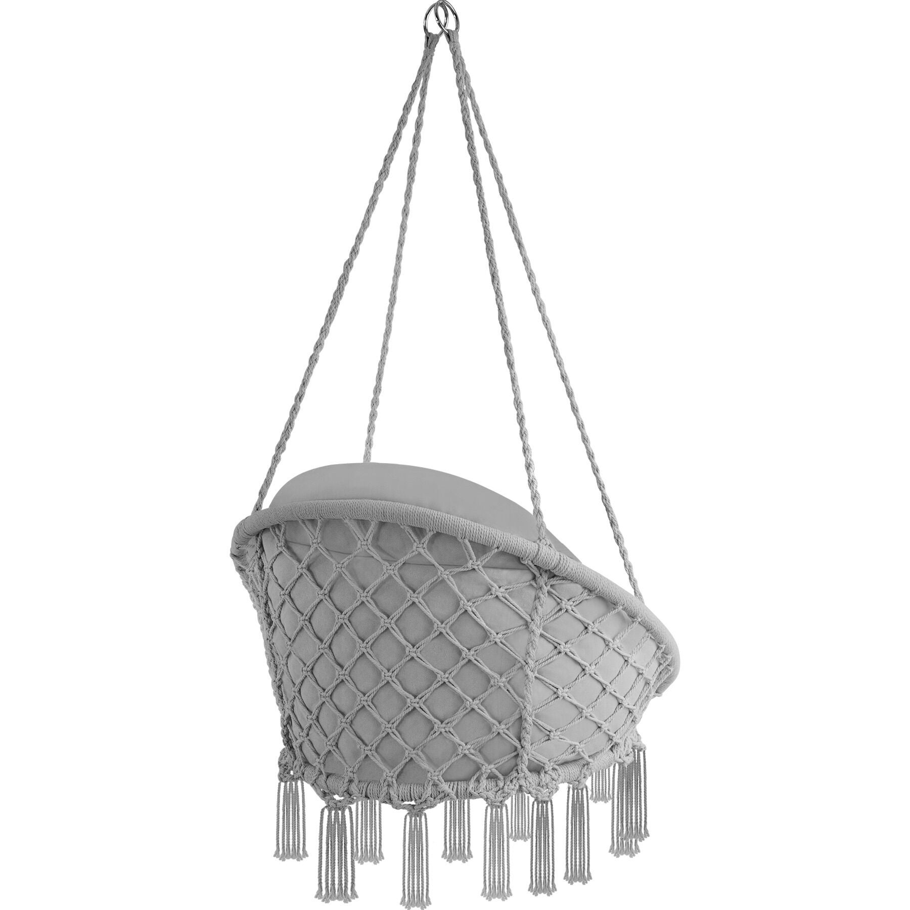 Tectake Fauteuil suspendu Samira - gris - 4