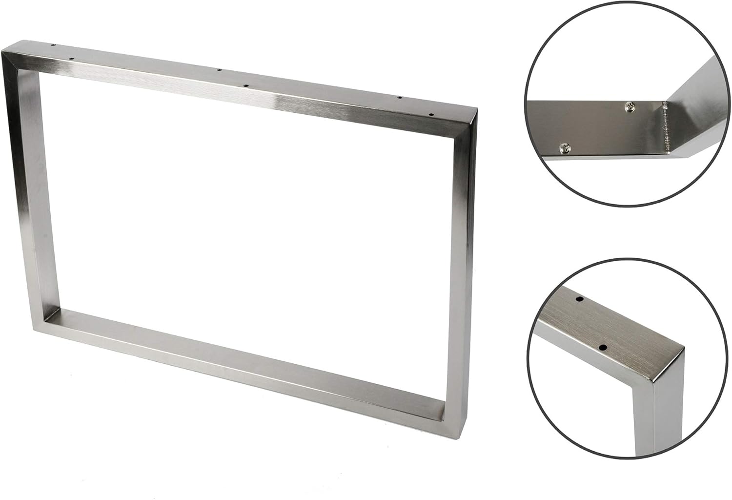 Montixx® 2X (1 para) kwadratowy stolik kawowy i prowadnice do stolika podstawa stolika szer. 40 cm x wys. 40 cm stal nierdzewna - 3