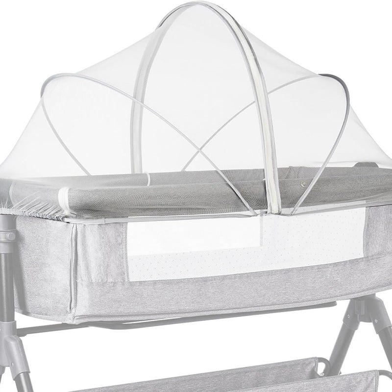 Uniwersalna moskitiera do łóżeczka podróżnego, dla dziecka obok łóżeczka, z cichym zamkiem błyskawicznym, łatwy dostęp, moskitiera z siatki