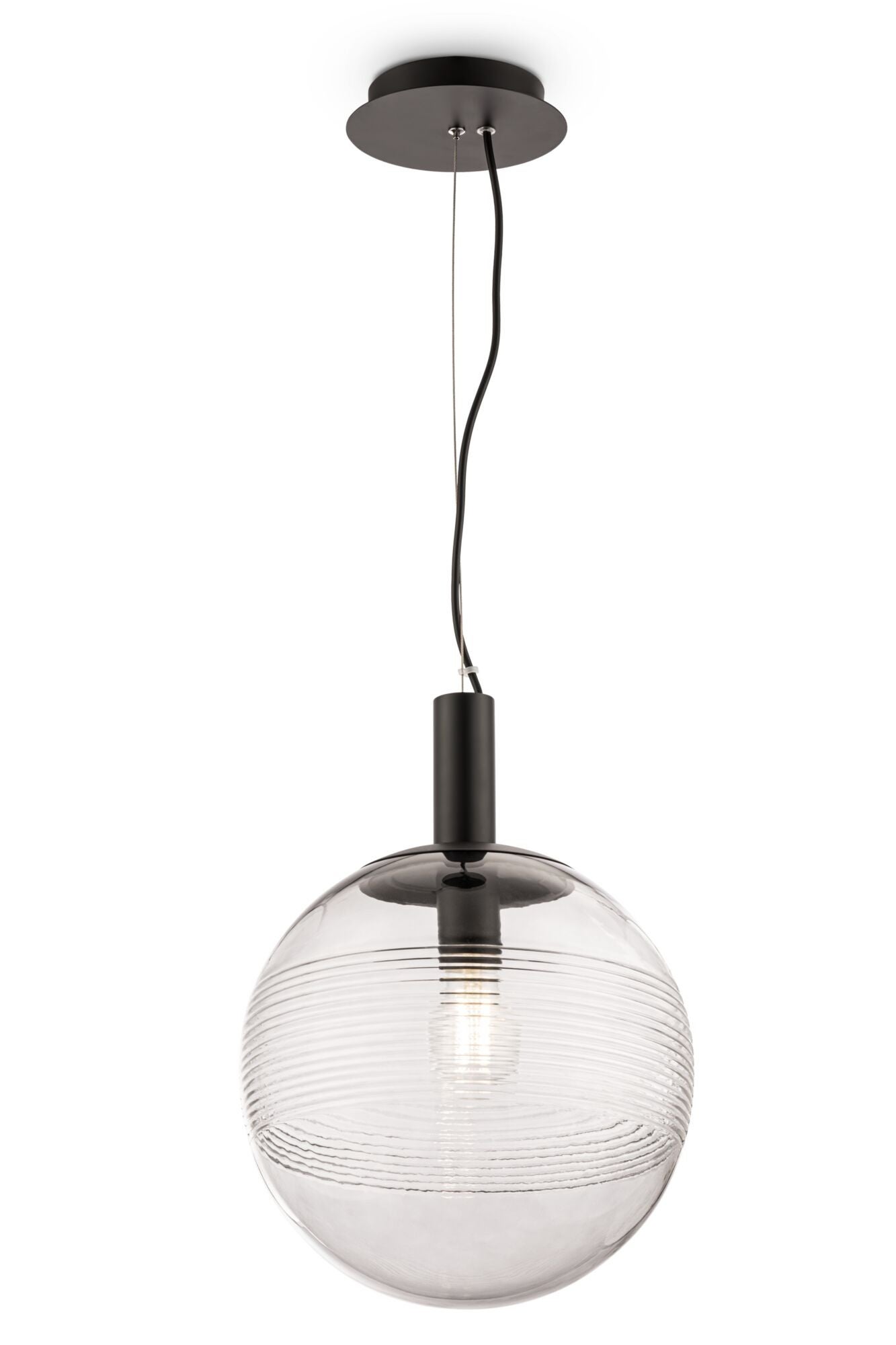 Lampa wisząca Perlas czarno-przezroczysta 1xE27x60W wym: 140,9 x 28,5 x 28,5 cm metal Maytoni
