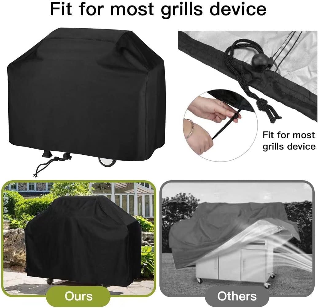 Housse de protection pour barbecue, coupe-vent, anti-UV, imperméable, anti-humidité et anti-poussière, 100 x 60 x 150 cm - 3