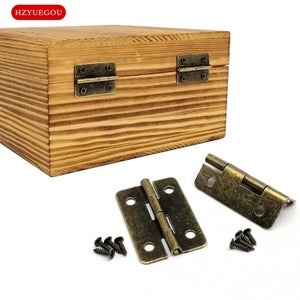 12 Cerniere In Miniatura Ottone/ferro Per Porta Gioielli, Scatole Vino, Casa Bambole - Color Oro Antico
