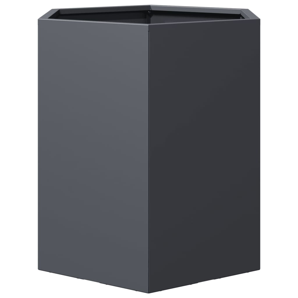 Maison Exclusive - Jardinera hexagonal acero gris antracita 46x40x45 cm - 4