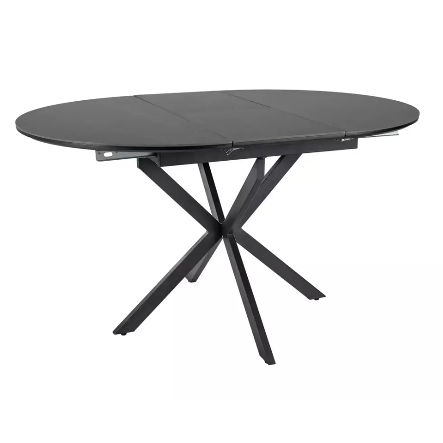 Table ronde extensible céramique noire 6 personnes pied métal MILANOZ3 ...