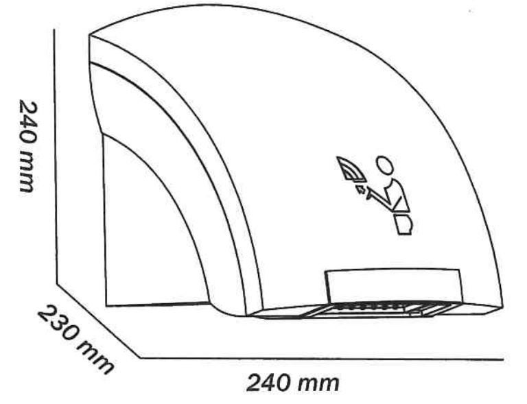 Sèche-mains électrique de couleur blanc mat avec capteur Tecom Rocket LFHD1E - Blanc mat - 2