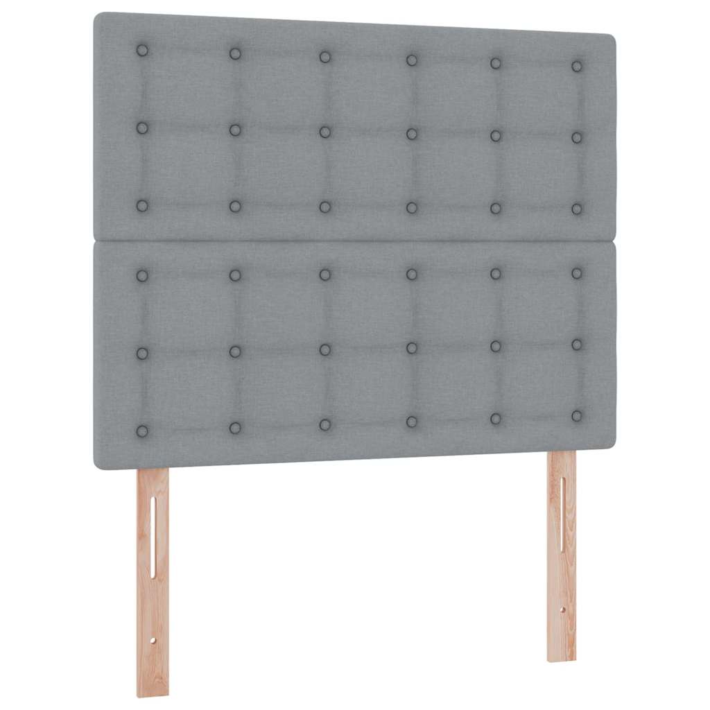 Lit avec rangement et matelas, en tissu gris clair, pour la chambre, 120 × 200 cm - 9