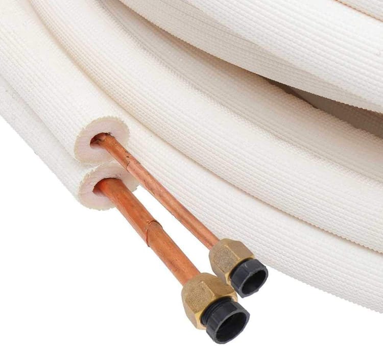 Raccord cuivre 1/4-3/8 3 mètres – Tuyau cuivre isolé – Raccord tuyau système climatisation – Double bobine - 5