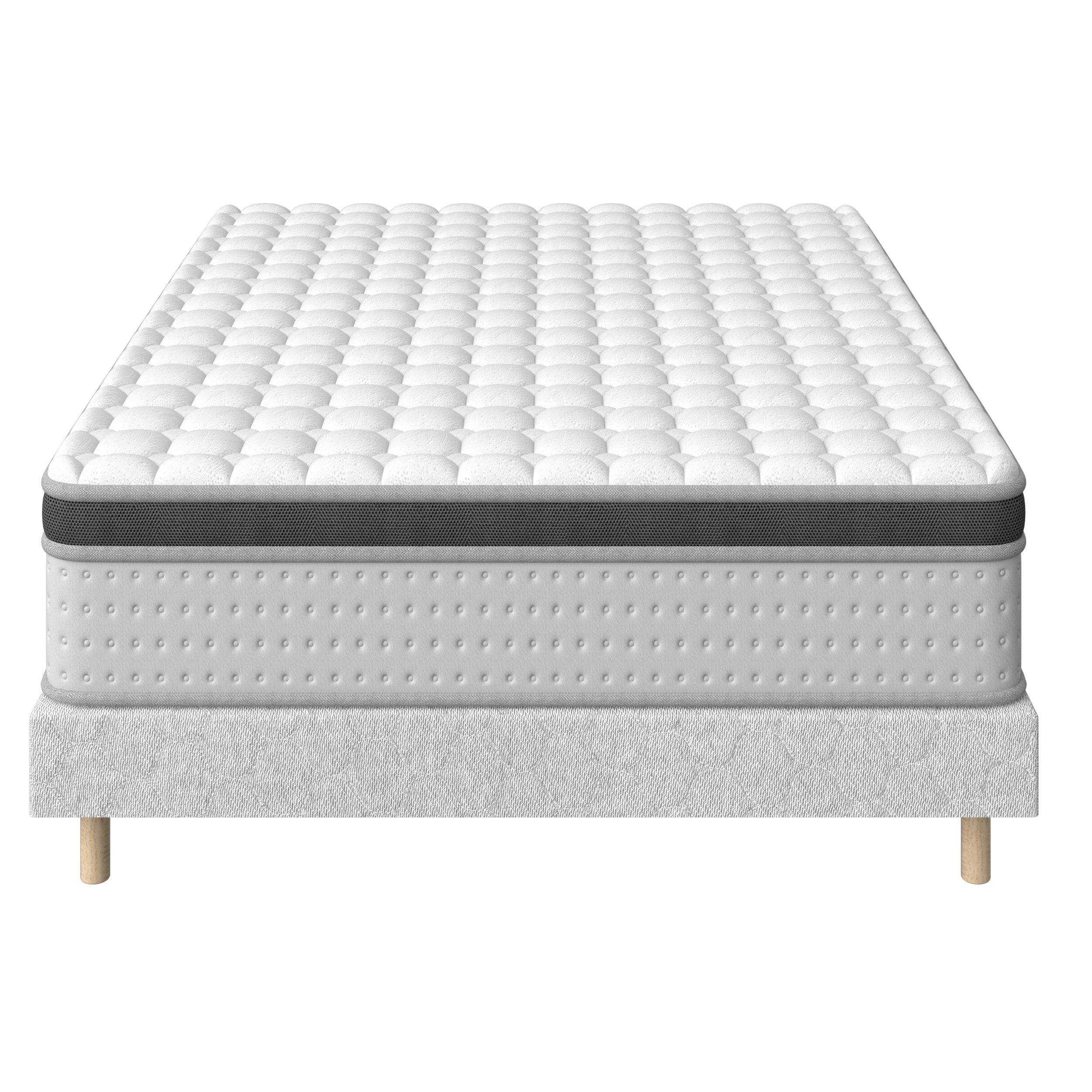 DEWINNER Ensemble matelas + sommier 160x200 cm, Mousse à mémoire de forme,épaisseur du matelas 25cm - 2