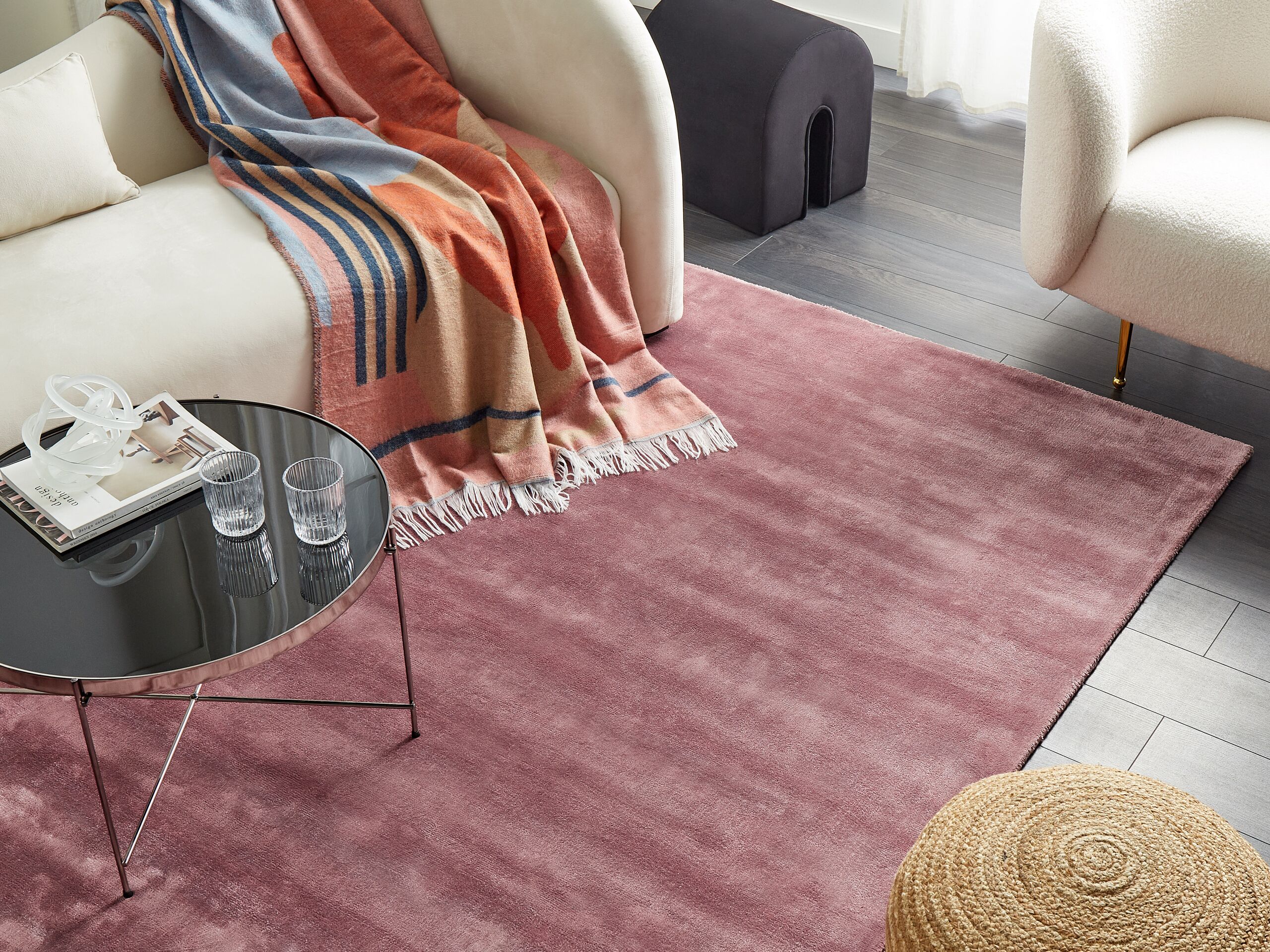 Grand Tapis Moderne Tissé 3D 160x210 Cm - Gris/rose, Motif à Carreaux, Neuf