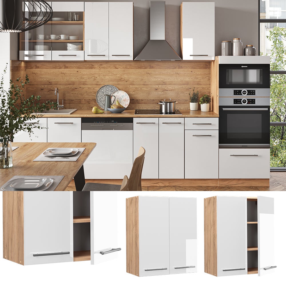 Vicco Elément haut de cuisine Fame-Line, Blanc Haute brillance, 60cm - 2