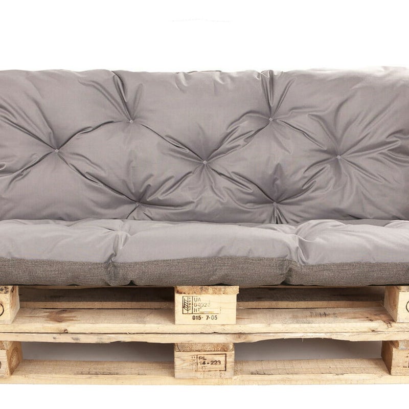 Poduszka ogrodowa na paletę 120x50x40cm poduszka na meble ogrodowe jasna szara, poduszka na balkon taras, poducha ogrodowa na meble z palet