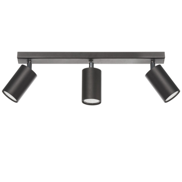 Reflektor sufitowy spot natynkowy Rolos listwa czarny 3xGU10x40W wym: 45 x 45 cm metal Lampex
