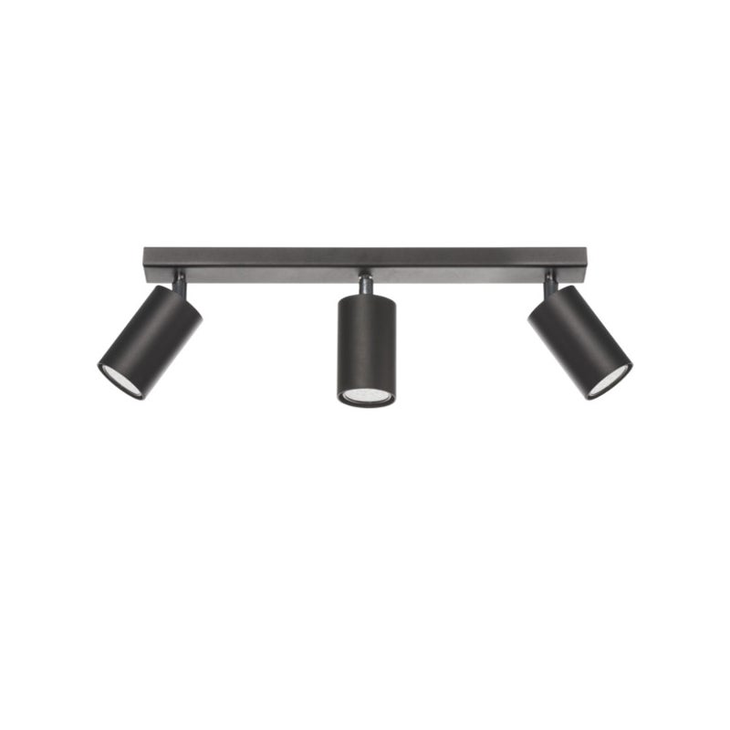 Reflektor sufitowy spot natynkowy Rolos listwa czarny 3xGU10x40W wym: 45 x 45 cm metal Lampex