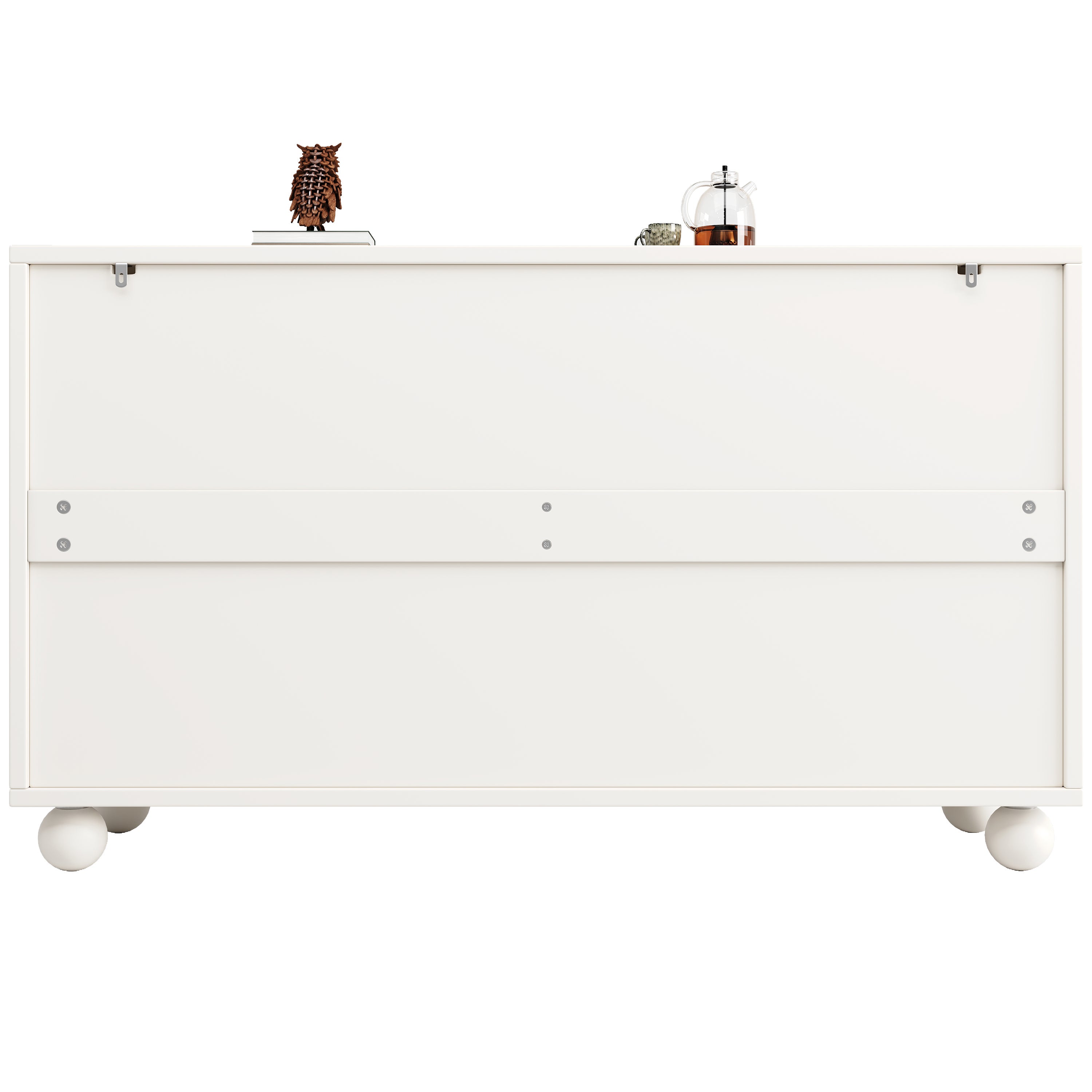 Buffet avec espace de rangement et 4 portes, MDF, 120×35×71 cm, blanc - 6
