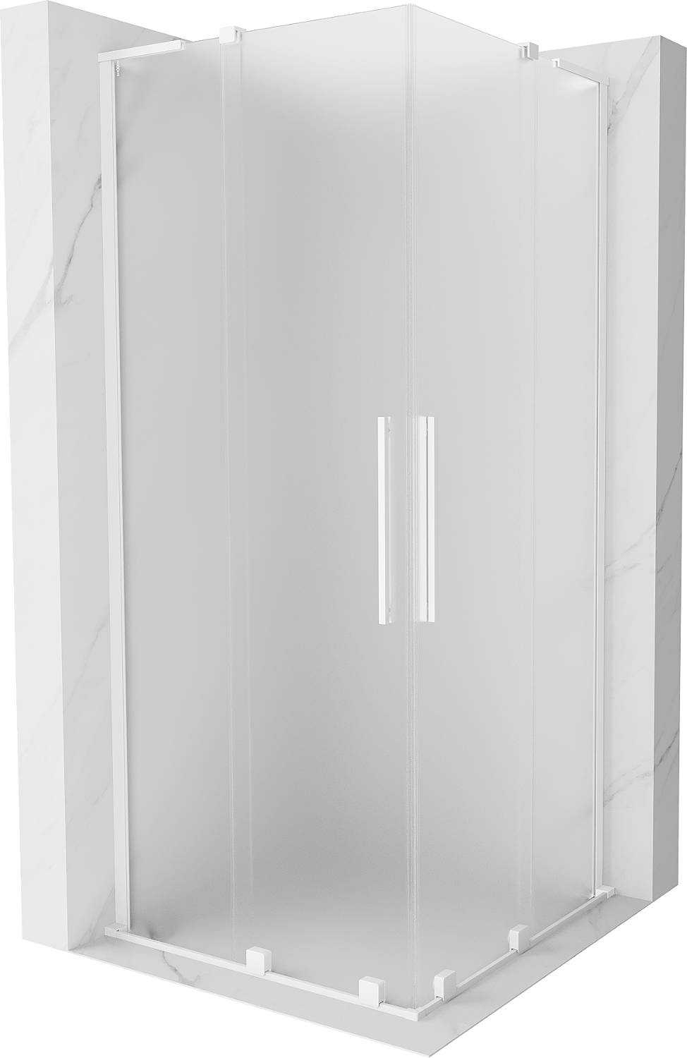 Mexen Velar L Duo kabina prysznicowa rozsuwana 90 x 90 cm, szron, biała - 871-090-090-02-33-20
