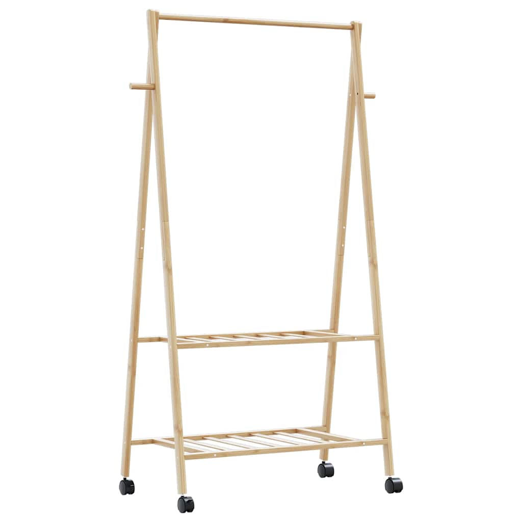 Buzowruil Portant Vêtements à Roulettes Métal - 120x40x160 Cm, Charge 54 Kg, Barre Standard + Étagère Chaussures, Noir