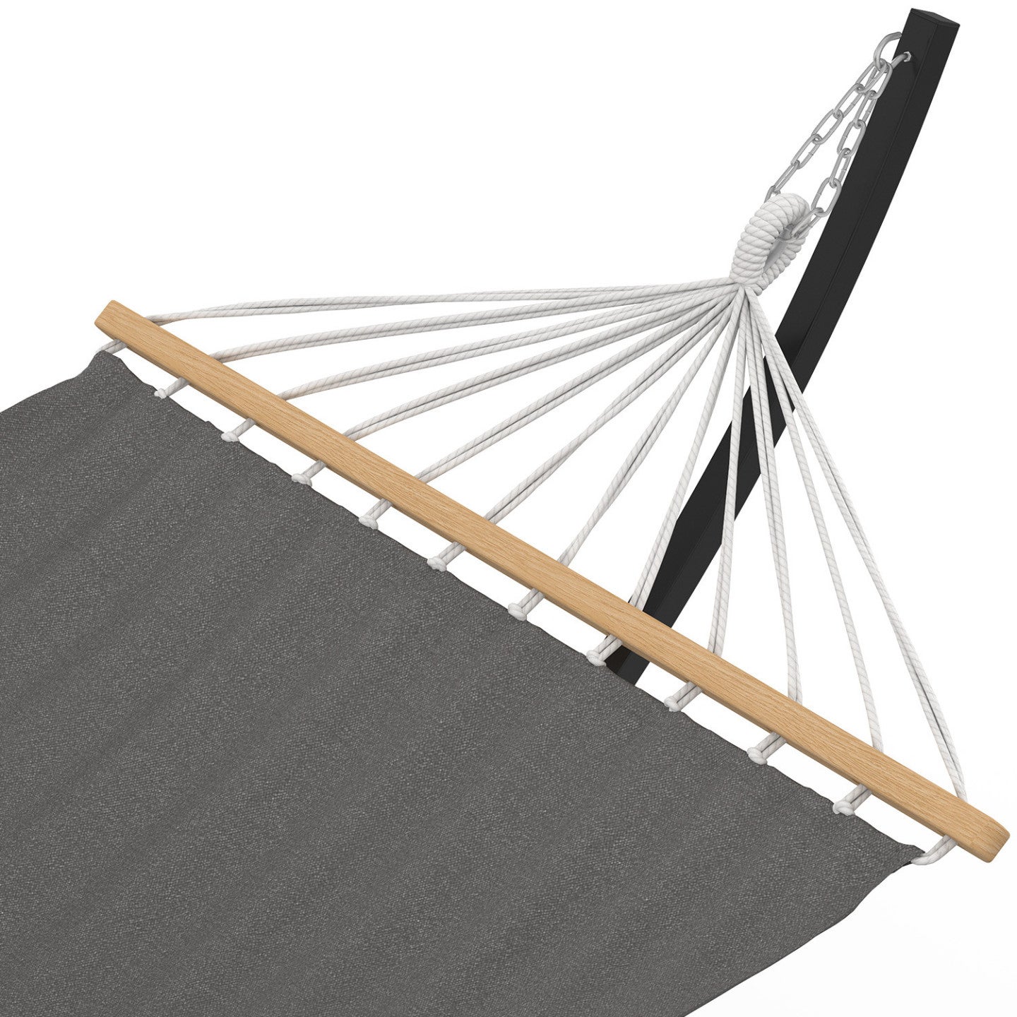 Hamac XL avec support métal noir et toile gris anthracite - 5