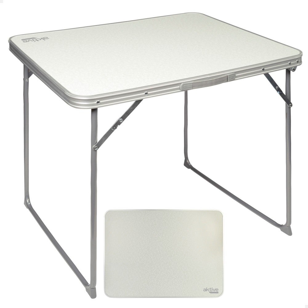 Mesa plegable camping aktive blanca