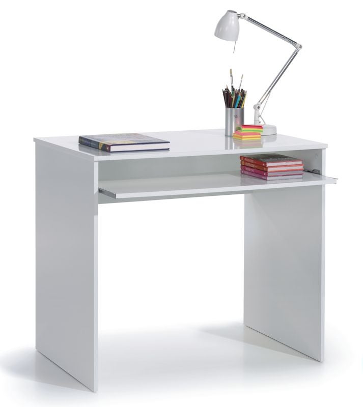 Habitdesign 002314BO - Tavolo per Computer, Bianco Lucido, 90 x 54 x 79 cm