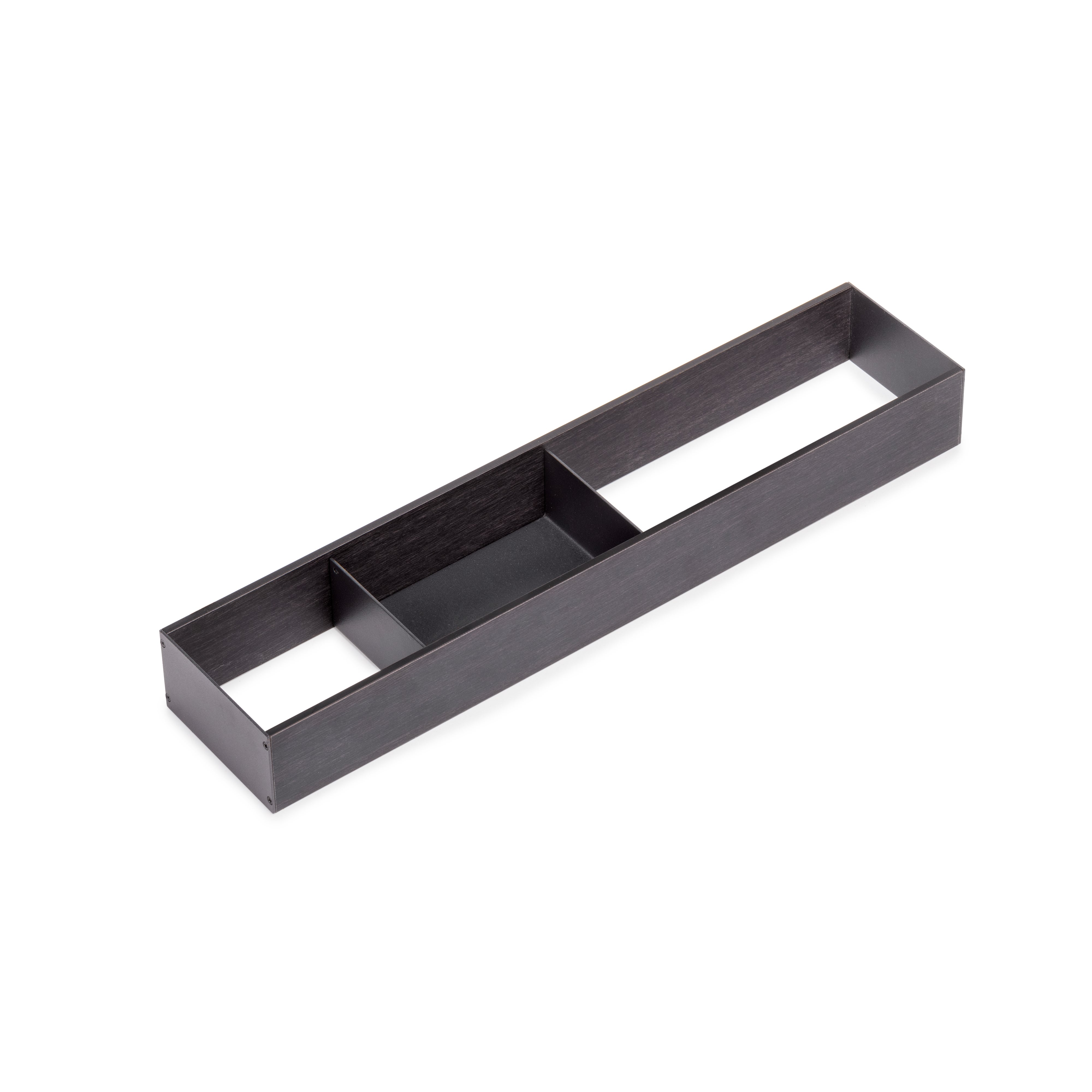 Emuca Organizer do szuflad Orderbox, 100x470 mm, Stal i Drewno, Szary antracytowy