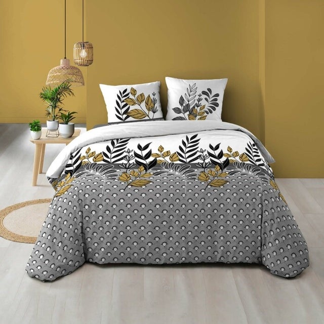 Housse de couette 240 x 220 cm coton 42 fils + 2 taies Catalia