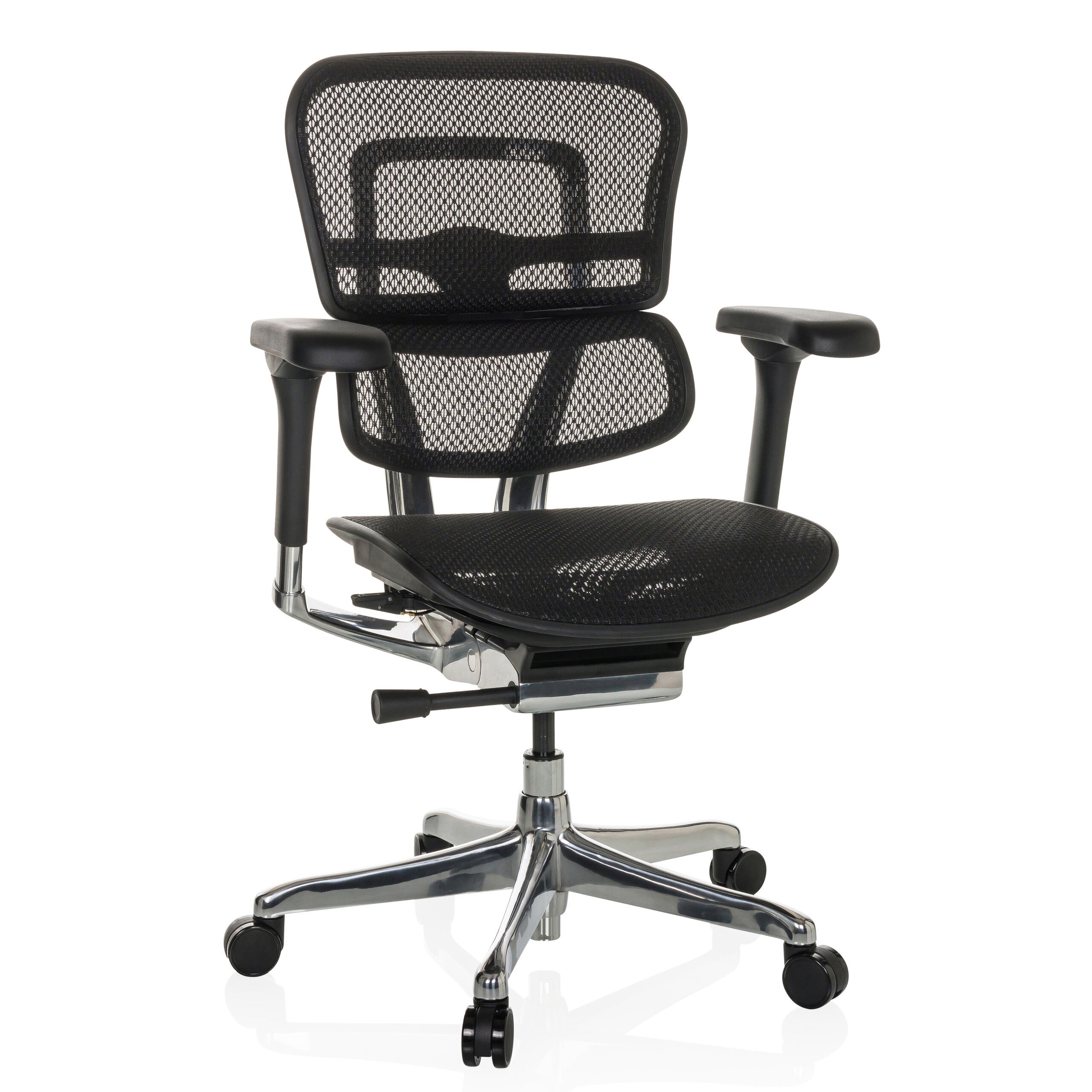 Buybuy Sedia Da Ufficio Professionale In Ecopelle Nera – 54x53x97 Cm, Portata 150 Kg, Senza Rotelle