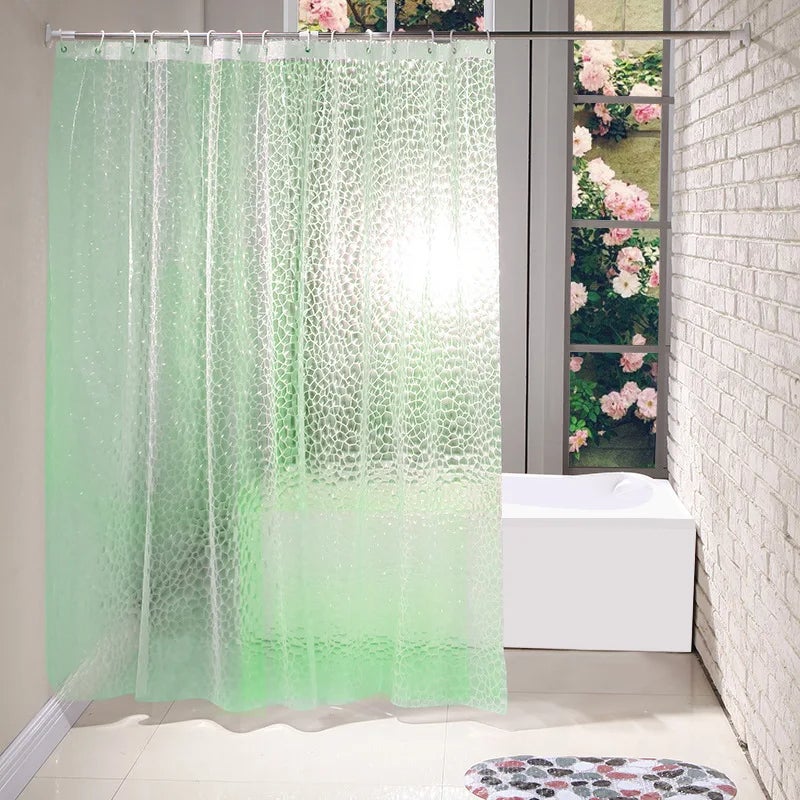 Wodoodporna zasłona prysznicowa Water Cube niebieska z grubą podszewką EVA wolna od zapachów chemicznych w zestawie haczyków cm x cm