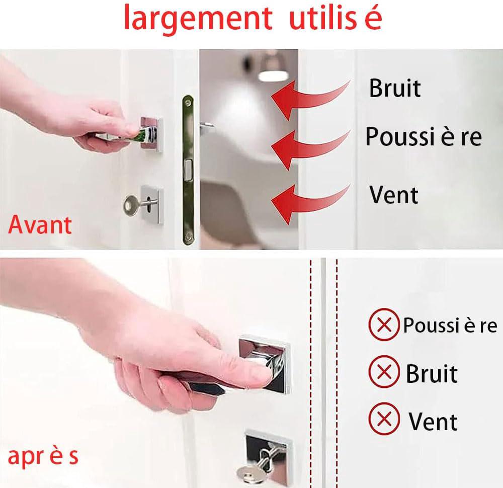 Porte Fenetre Isolation Froid et Phonique,Type D Caoutchouc,TPE Autocollante en porte Bande D'étanchéité,Joint Etancheite Entree (15m,Noir) - 2